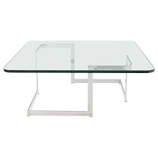 Large Square Thick Glass Top Coffee Table In 2020 Coffee Table Mid Century Modern Coffee Table Glass Top Coffee Table