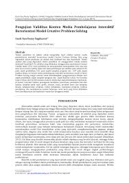 Pdf Pengujian Validitas Konten Media Pembelajaran Interaktif Berorientasi Model Creative Problem Solving