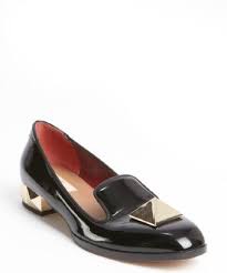 valentino black gold patent leather pyramid detail loafers bluefly leather loafers