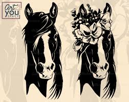 Excited To Share The Latest Addition To My Etsy Shop Horse Head Svg Animal Face Farm Animal Floral Wreath Liv Animal Stencil Cricut Animals Horse Stencil