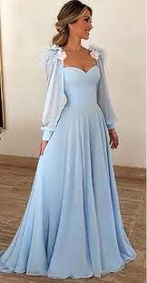 Any size/color can be made. Baby Blue Long Prom Dress 66f22e