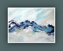 Abstract Mountain Painting Acrylic Painting On Heavy Weight Art Paper If You Would Like This P Abstract Art Painting Techniques Abstract Art Painting Abstract