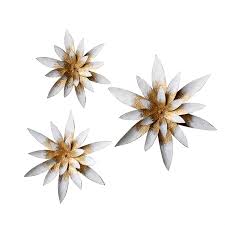 Combining the rough and smooth textures in this piece adds so much character while keeping your house feeling like a home. Luxen Home 3 Piece Metal Star Flowers Wall Decor Wha749