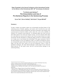 Mar 06, 2019 · judge of the local court of city address city, state, zip code. Pdf The Interpretation And Use Of Pre Sentence Reports In The Sentencing Process