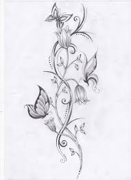 Black And White Cherry Blossom Vine Tattoo Tatto Flower Drawings Flower Vine And Butterflies By Ashtonbkeje On Deviantart Vine Tattoos Butterfly With Flowers Tattoo Flower Vine Tattoos