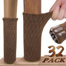 Chair Leg Socks Ravmix 32 Pack Knitted Elastic Non Slip Rubber Strips Inside Furniture Socks Chair F Chair Leg Floor Protectors Furniture Socks Furniture Feet