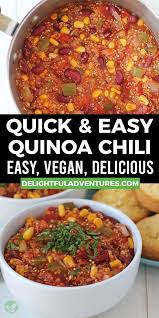 Quick Easy Vegan Quinoa Chili Recipe In 2020 Easy Vegetarian Chili Recipe Vegan Quinoa Chili Quinoa Chili Recipe
