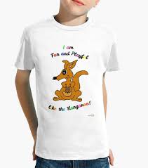 Children S Kangaroo T Shirt With Motivational Message I Am Fun And Playful As A Kangaroo For Boys And Gir Camisetas Camisetas Personalizadas Camiseta Hombre