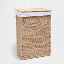 Image 1 Du Produit Panier Blanc A Linge Sale Tissu Interieur Panier Linge Sale Panier A Linge Osier Panier Blanc