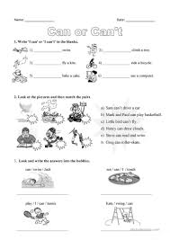 Can Or Can T Worksheet Free Esl Printable Worksheets Made By Teachers English Activities For Kids English Worksheets For Kids English Lessons For Kids
