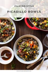 Filipino Style Picadillo Bowls Kitchen Confidante Recipe Picadillo Food Dinner Recipes