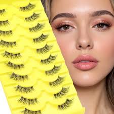 Glowing Win Halbe Wimpern mit Kleber Falsche Wimpern Set Natürlich  Katzenauge Wimpern Cat Eye Half Lashes Künstliche Wimpern Set Clear Band  with Bond and Remover Fake Lashes Natural Look 10 Paar :