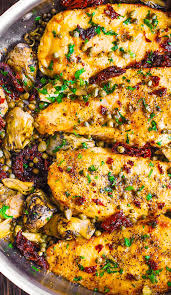 Nagi this is one of my very favorite recipes! Mediterranean Chicken With Sun Dried Tomatoes Artichokes And Capers Mediterranean Recipes Easy Mediterranean Diet Recipes Chicken Recipes