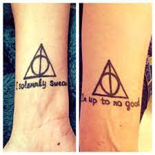 Harry Potter tattoos, my lovely sister and I. | Matching harry potter  tattoos, Harry potter tattoos, Harry potter tattoo small