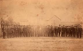 Leon, Kansas . A gathering of Civil War Veterans 1890's. My great  grandfather's were 5th and 6th from the left. Thomas Townley Rigg and  Marcellus A. Palmer. Happy Veterans Day to all