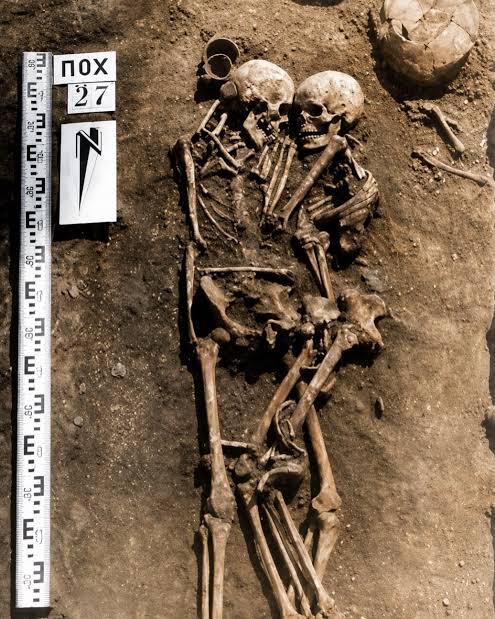 In 2018, archaeologists discovered the skeletons of a man and woman in... | skeletons | TikTok