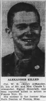 East Tennessee Veterans Memorial Association — Alexander, William E.