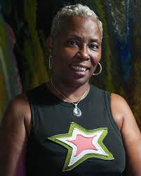 Participating artist Yolanda Graves August 30, 2024 at the pop-up group  show “Night Gallery” at The Hamilton Bar. The show was curated by Camoni  McClellan. Photo: (c) 2024 Jeff Cancelosi