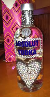 Bedazzled Vodka Bottle For A Gift Bedazzled Bottle Glitter Bottle Bling Bottles