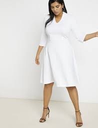 Plus Size White Dresses For Brides At Eloquii Wedding Dresses For Budget Brides In 2021 Plus Size Dresses Plus Size Outfits A Line Dress
