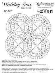 Wedding Star Table Topper Star Quilt Patterns Wedding Ring Quilt Templates Wedding Star