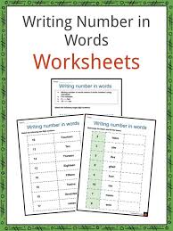 Match the words and pictures. Writing Numbers In Words Worksheets Numerals Number Words