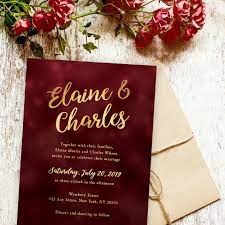 Burgundy And Gold Wedding Invitation Template Burgundy Red Etsy Gold Wedding Invitations Wedding Invitations Wedding Invitation Templates