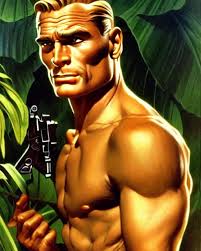 doc savage in the jungle, fantasy character portrait,