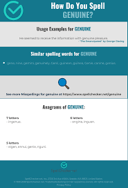 Correct Spelling For Genuine Infographic Spellchecker Net