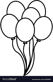 Now on the right side, connect the oval and the line with a small slanting line. Birthday Balloons Drawing