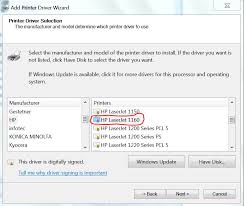 When i connect the printer with the usb cable, the pc detects the model but can not find the driver. Driver Hp Laserjet 1160 For Win 7 Pro X64 Microsoft Community