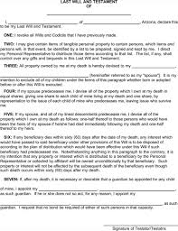 It lets you decide that who gets your stuff when you die which is very important if you want any particular person to inherit it and also just in order to avoid any future. Download Arizona Last Will And Testament Form For Free Formtemplate