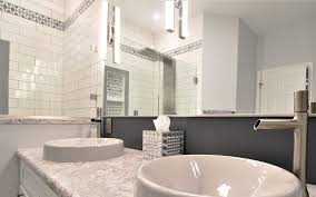 The new lighting, combined with the large mirror on top of the sink makes the bathroom feel wider. Townhouse Master Bathroom Remodel The Details Make The Difference Capitol Kitchens And Baths