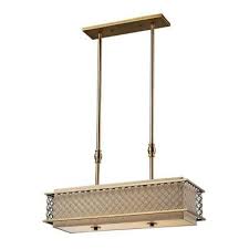 Titan Lighting Chester 4 Light Brushed Antique Brass Ceiling Island Light Tn 6258 The Home Depot Elk Lighting Titan Lighting Island Lighting