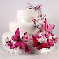 Pin By Jennifer Smith On Navy And Pink Wedding Butterfly Wedding Cake Butterfly Cakes Butterfly Cake Decorations