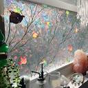 RKZDSR Colorful Flower and Bird Window Decals: Vibrant Shop Glass ...