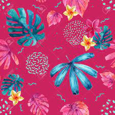  beautiful floral personalized 90th birthday fabric. Watercolor Decorative Exotic Leaves And Flowers Background Water Stock Photo Picture And Royalty Free Image Image 83957056