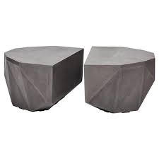 The honey undertones highlight the design with elegant. Lily Modern Classic Dark Grey Geometric Outdoor Coffee Table Set Of 2 41 W 50 W Kathy Kuo Home