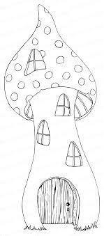 Black And White Outline House Clipart Fairy House Digi Stamp Instant Download Elf House Clipart Etsy Fairy Drawings Mushroom Drawing Elf House