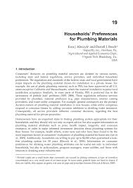 Psi offers both residential and commercial plumbing / heating services to the vail valley and surrounding counties. Pdf Households Preferences For Plumbing Materials