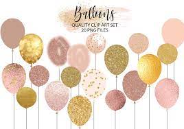 Rose Gold Balloons Clipart Glitter Balloons Clip Art Foil Etsy Balloon Clipart Glitter Balloons Balloons