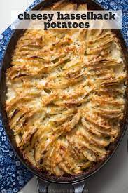 Cheesy Hasselback Potatoes Recipe Hasselback Potatoes Vegetarian Appetizers Food