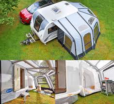 The trailer above is shown with a homemade awning that was fairly inexpensive to make. The Bailey Discovery D4 2 Camper Trailer Has An Inflatable Enclosed Awning