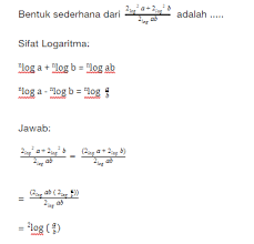 Bisaa kak , jawaban terstruktur,rapi, lengkap, sudahh diketikk, jawaban tidak asal asalan. Biar Enggak Mati Gaya Saat Ujian Yuk Latihan Soal Logaritma Sma