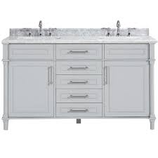 Home Decorators Collection Aberdeen 72 In W X 22 In D Bath Vanity In Dove Grey With Carrara Marble Top With White Sinks Aberdeen 72g The Home Depot In 2020 White
