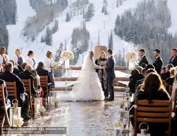 Stein Eriksen Lodge Park City Utah Wedding Winter Snow Outdoors White Outdoor Winter Wedding Winter Wedding Ceremonies Snow Wedding