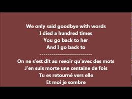 Paroles, paroles, paroles je te jure. Glee Back To Black Paroles Traduction Youtube
