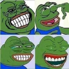 Pepe Cries And Laughs Happily Keep Meme