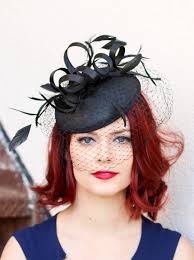 Buy Black Fascinator Hat With Veil Formal Headpiece for Vintage Event  Wedding Fascinator Funeral Hat With Veil and Feathers Tea Party Hat Online  in India