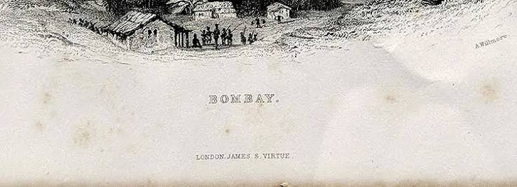 View Of Bombay Fort & Harbour - Old Print 1840 - Past-India